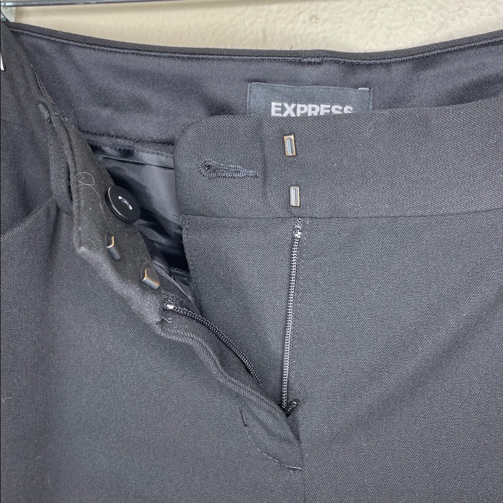 EXPRESS Black Trouser Pants Stretch EDITOR BARELY BOOT Low Rise Career 8R - Picture 5 of 11